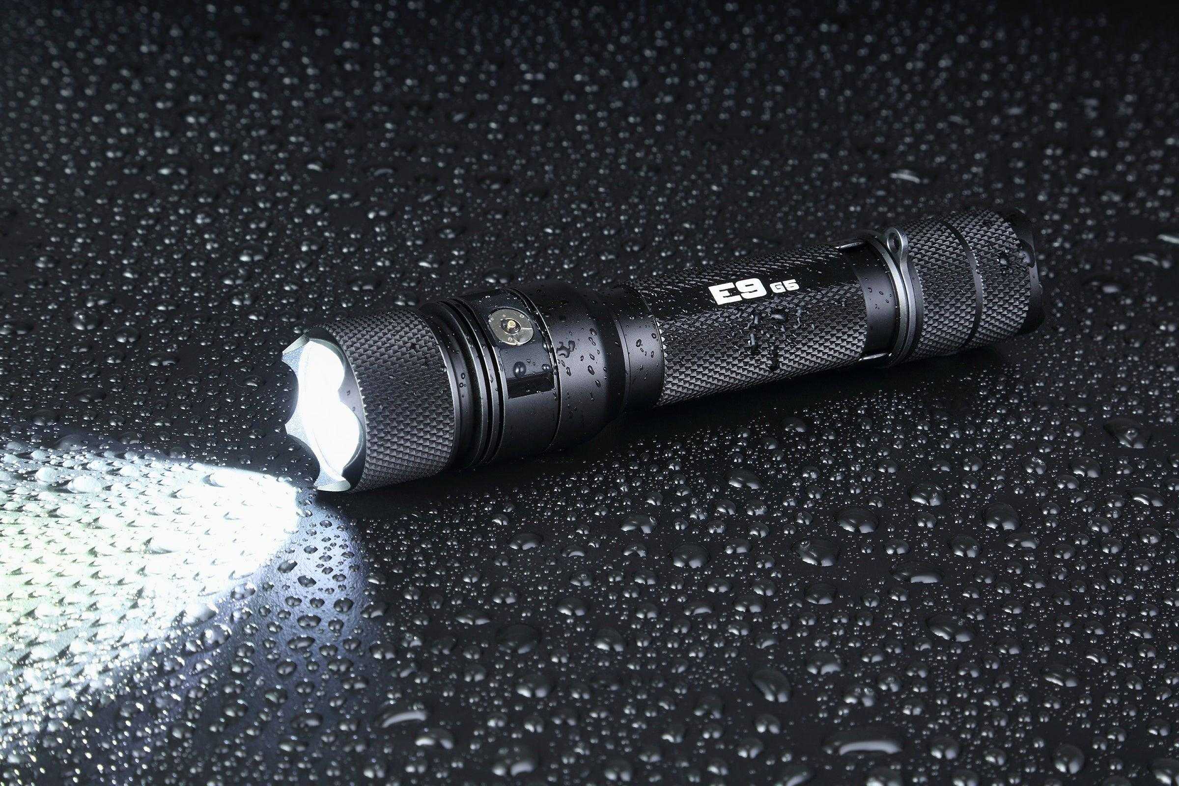 E9 GEN5 Long Throw- 3,000 Lumen  388 Meter  Tactical EDC Flashlight
