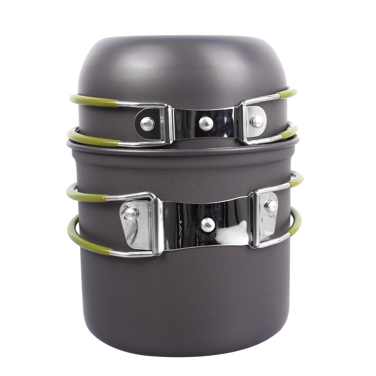 Portable Hard Aluminum Oxide Outdoor Cookware Set Convenient Three-Piece Combination Set Of Pots And Pans