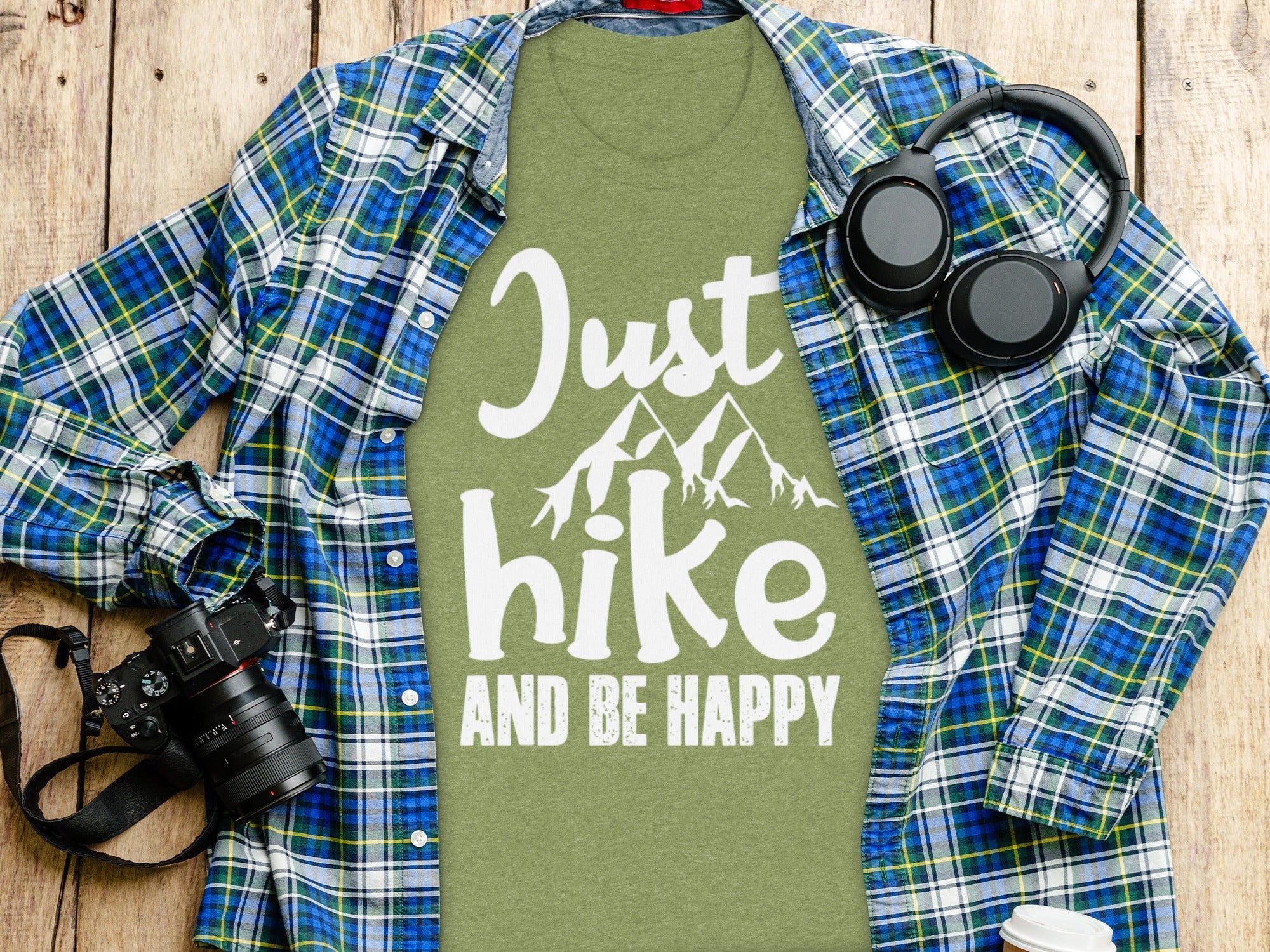 Just Hike Mountains And Be Happy Mountain Lover T-Shirt