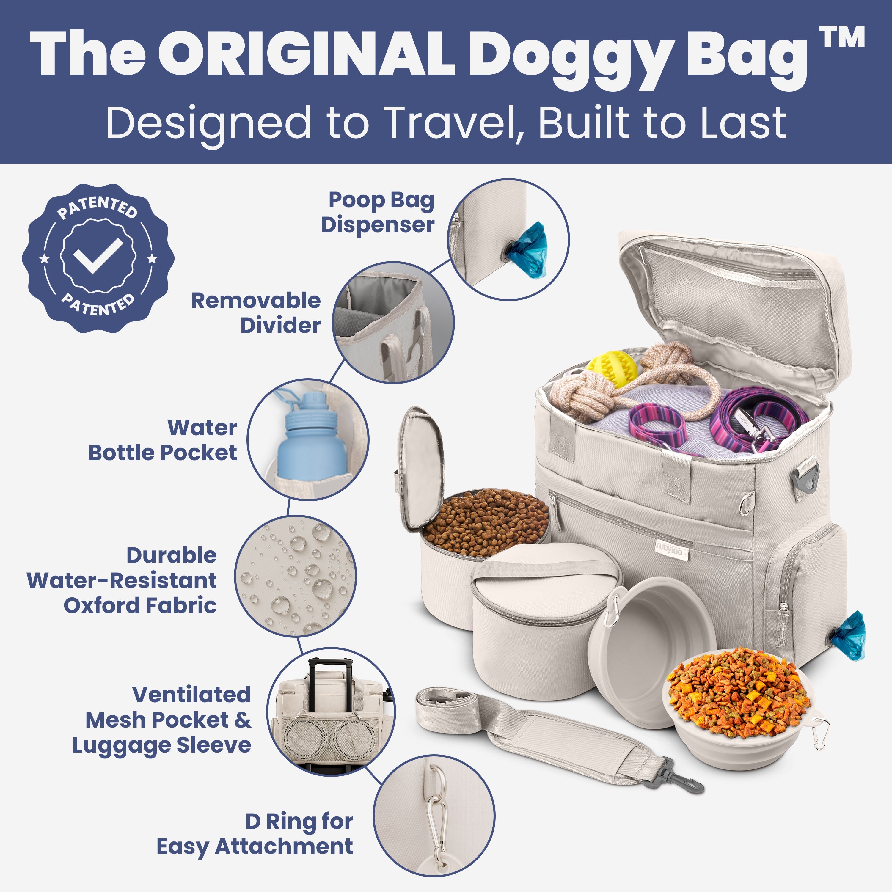 The Original Doggy Bag™ Dog Travel Bag for Supplies