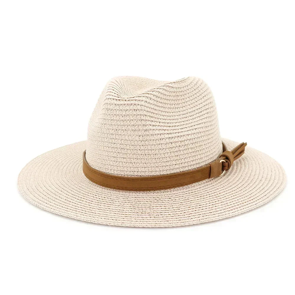 New Big Size 59-60CM Panama Hat Summer Sun Hats for Women Man Outdoor Beach Straw UV Protection Cap Chapeau Jazz Trilby Cap