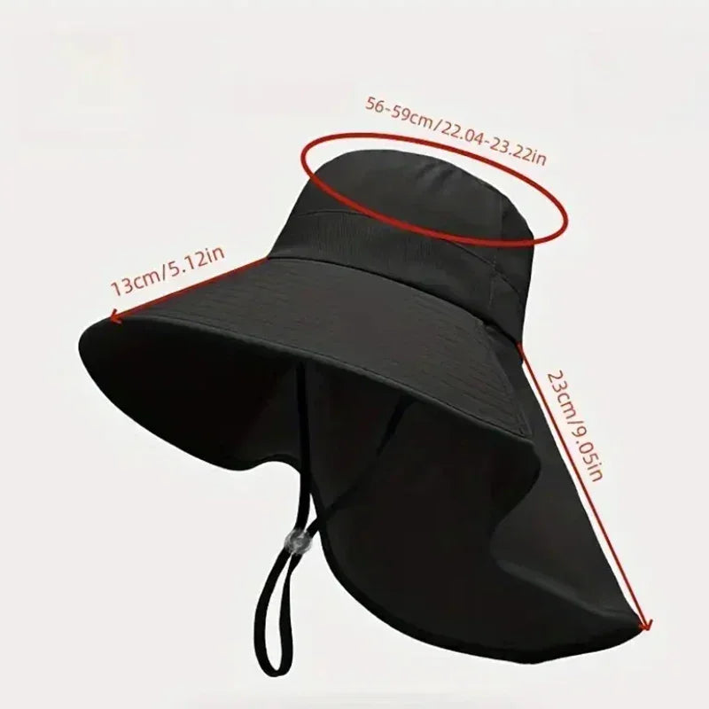 New summer ponytail hat with large brim sun visor women's neck protection fisherman's hat outdoor hat