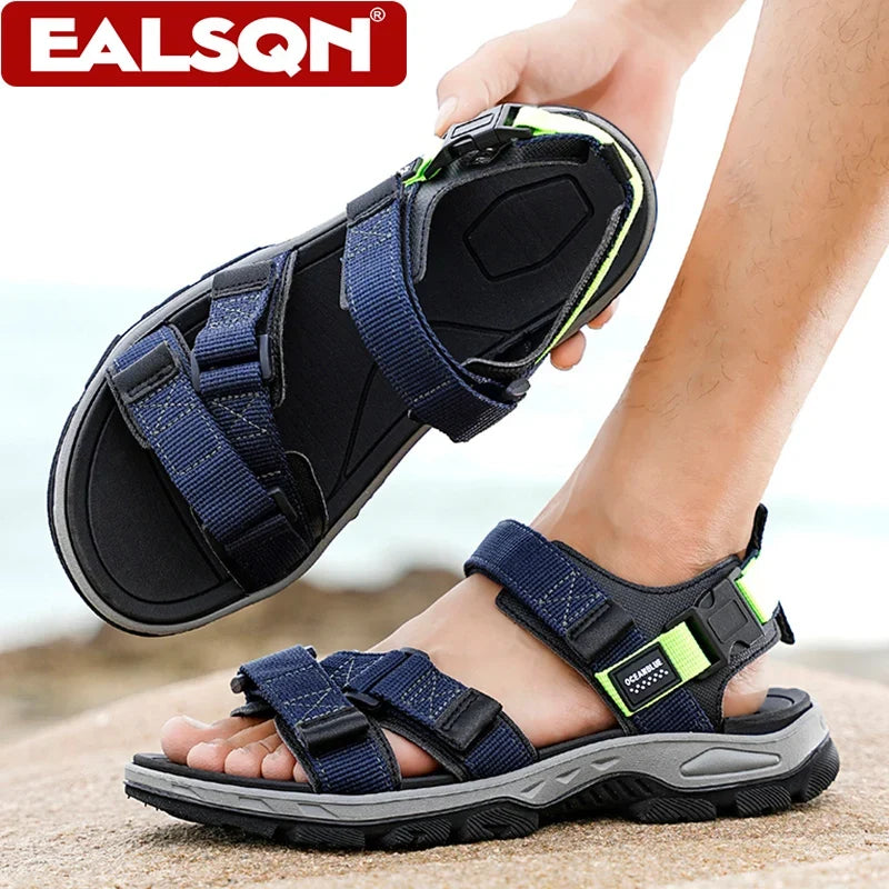 Flat Sandals Summer Mens Breathable Holidays Beach Shoes Open-Toe Outdoor Casual Travel Hiking Sandials