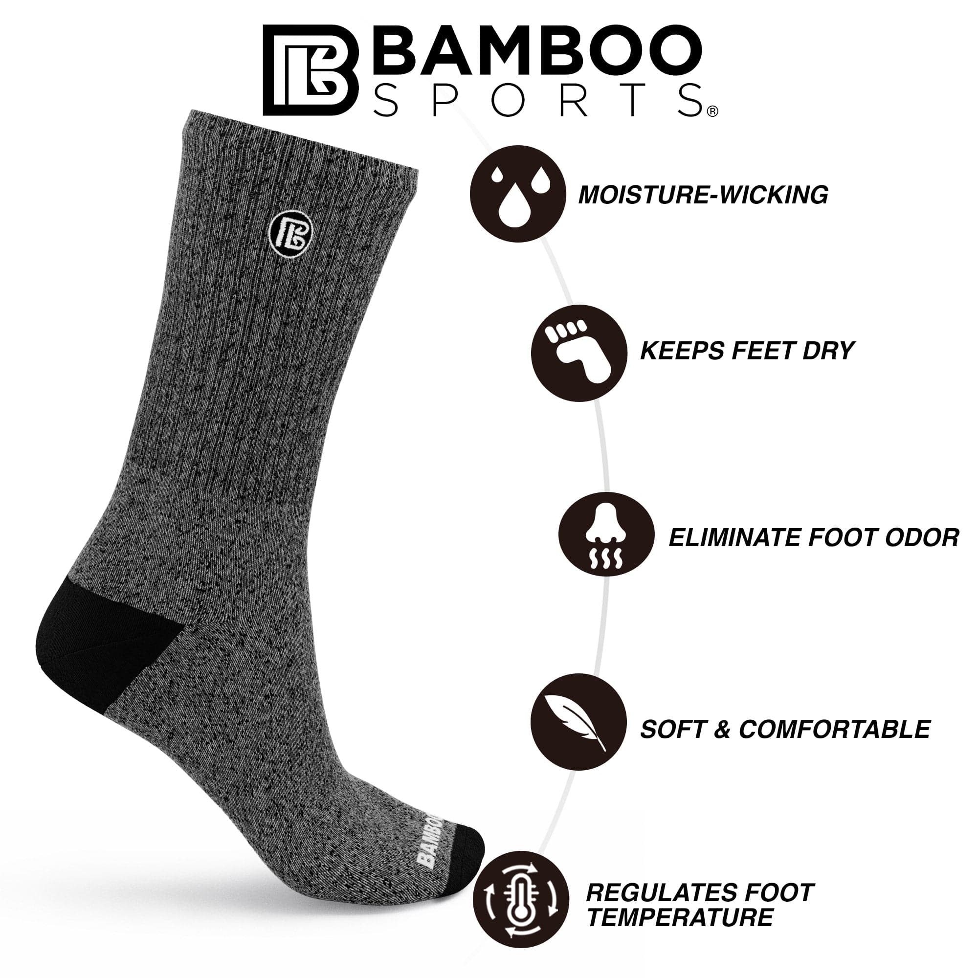 Premium Bamboo Rayon Crew Socks