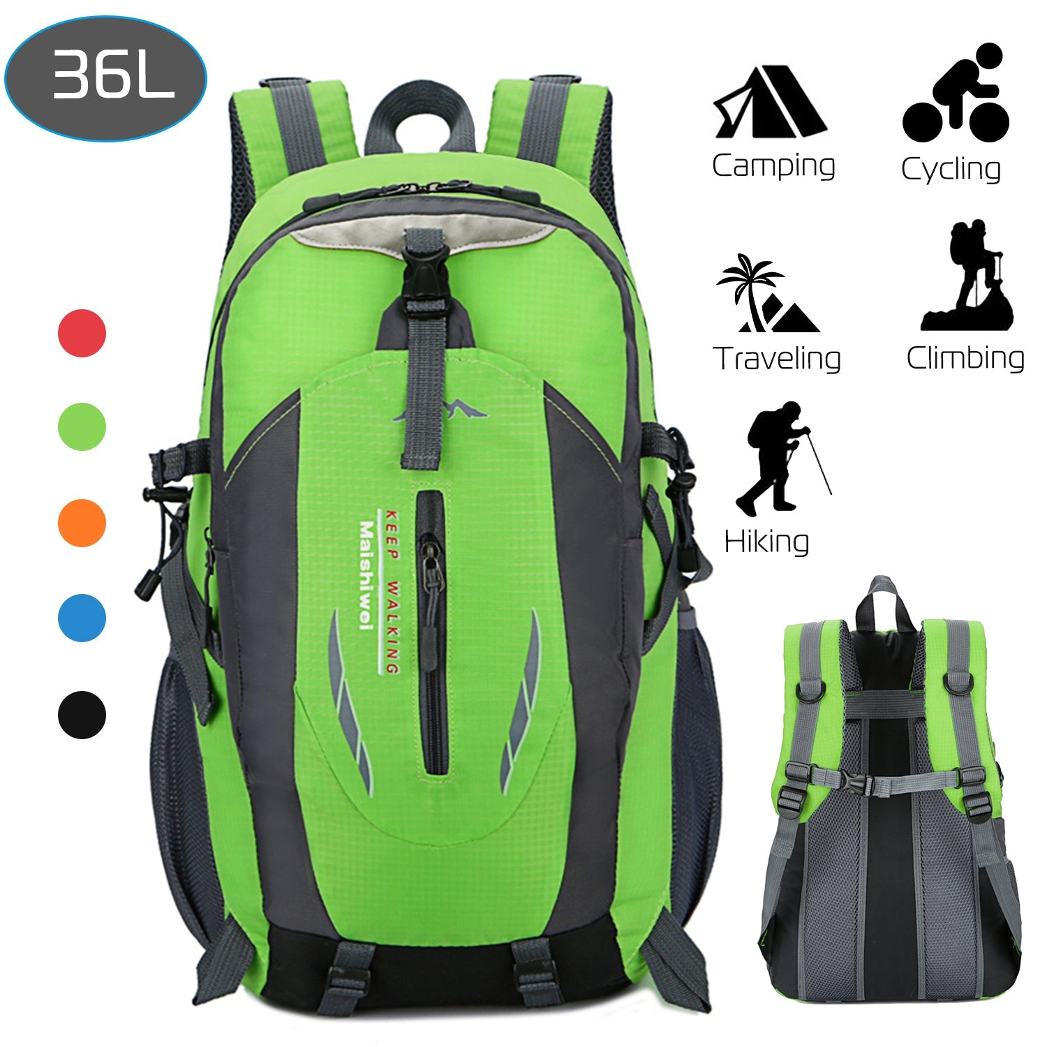 36L Outdoor Backpack Waterproof Daypack Travel Knapsack