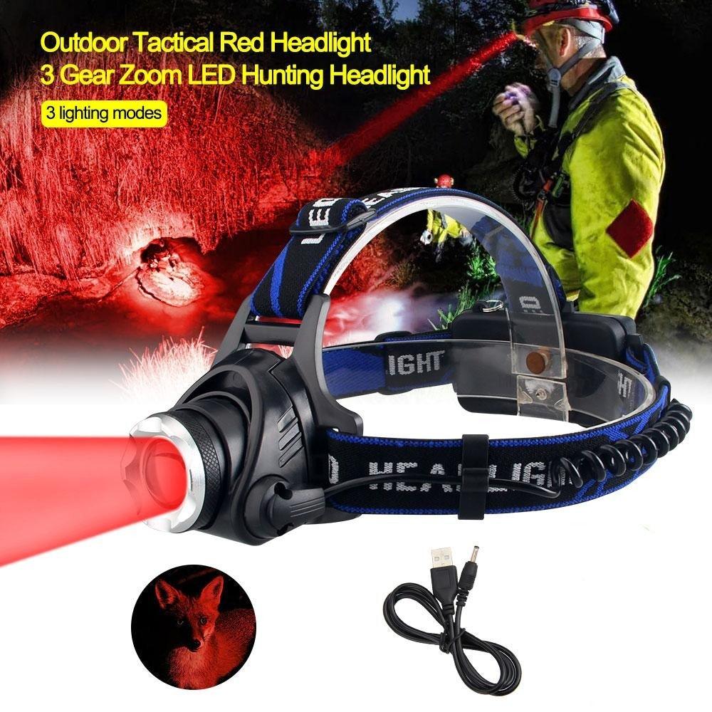 Headlamp Flashlight USB LED Head Rechargeable Light Waterproof Green/Red/UV 395nm Zoomable Headlamp Flashlight Light Outdoor   Waterproof Headlight Led Head Lamp 3 Modes Torch For Camping Hiking Fishing