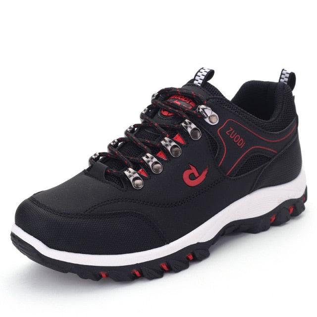 Men's Sports Hiking Shoes Low-Top Breathable Non-Slip Wear-Resistant Outdoor Leisure Sports Shoes Men Leather Non-Slip Sneakers Lightweight Low Top For Outdoor Trailing Walking Shoes