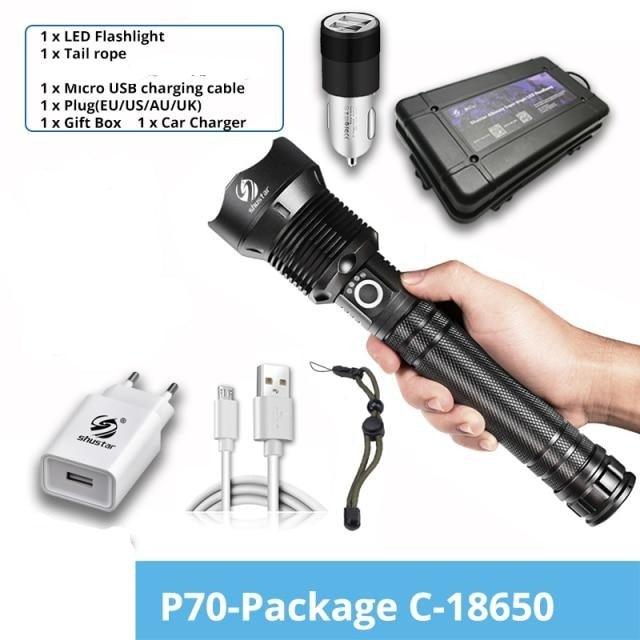 Rechargeable LED Flashlights Waterproof Hnadheld Super Bright High Lumens  Zoomable Powerful Lamp Bead Flashlight Torch For Outdoor & Indoor Camping Running Fishing Hiking Lamp