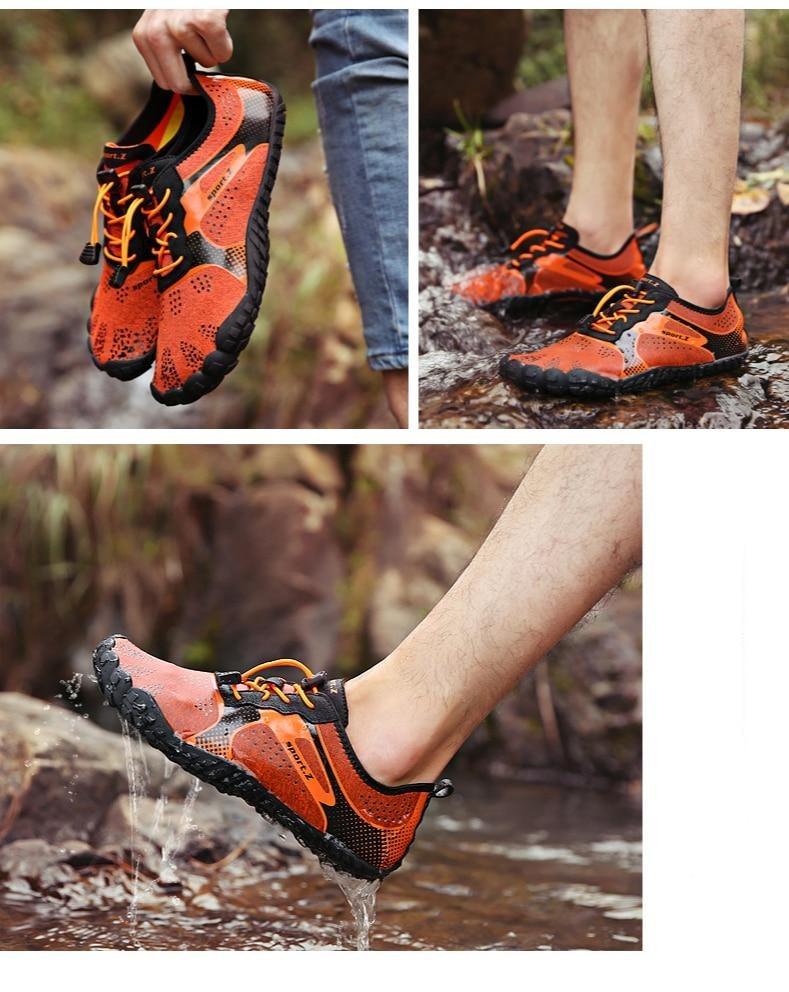 Summer Outdoor Mens Sports Water Shoes Non-Slip Beach Shoes Barefoot Upstream Shoes Quick-Dry Aqua Sock Barefoot For Beach Swim River Pool Lake Hiking Kayaking Surfing