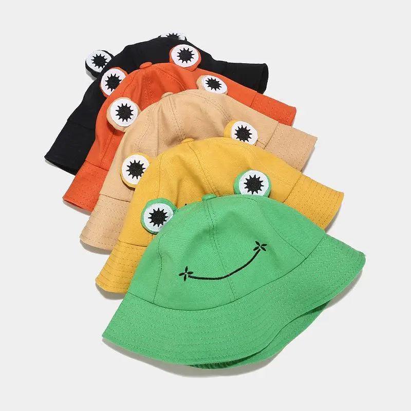 Unique Design Frog Bucket Hat for Women Summer Autumn Plain Female Panama Outdoor Hiking Beach Fishing Cap Sunscreen Woman Sunhat