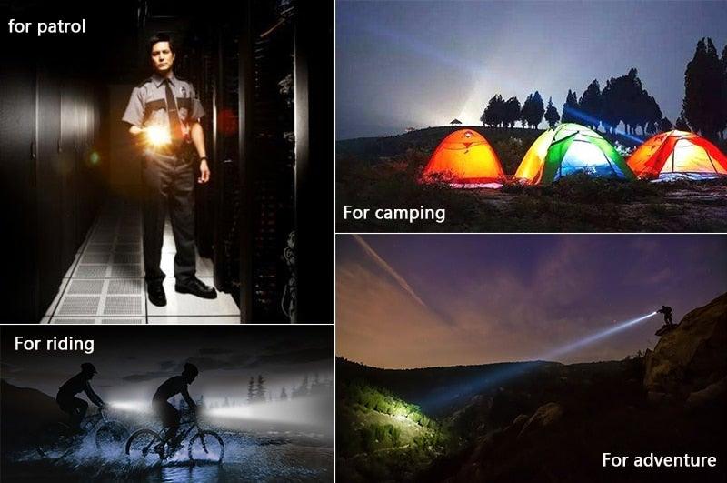 Waterproof Z45 Led Flashlight Ultra Bright Waterproof MINI Torch T6/L2/V6 zoomable 5 Modes 18650 rechargeable Battery for camping tactica Led Mini Water-Resistant Torch Light For Indoor & Outdoor Camping Hiking Accessories Gear