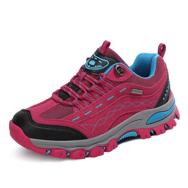 Womens Autumn Winter Tourism Hiking Womens Sports Shoes Outdoor Climbing Shoes Leather Lace Up Anti-slip Work Ankle Boots Outdoor Snow Winter Strong Durable Shoes